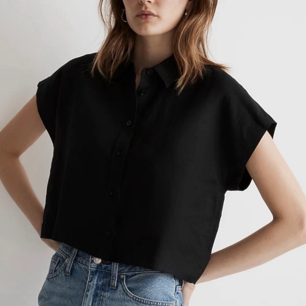 Madewell cropped linen shirt OWO